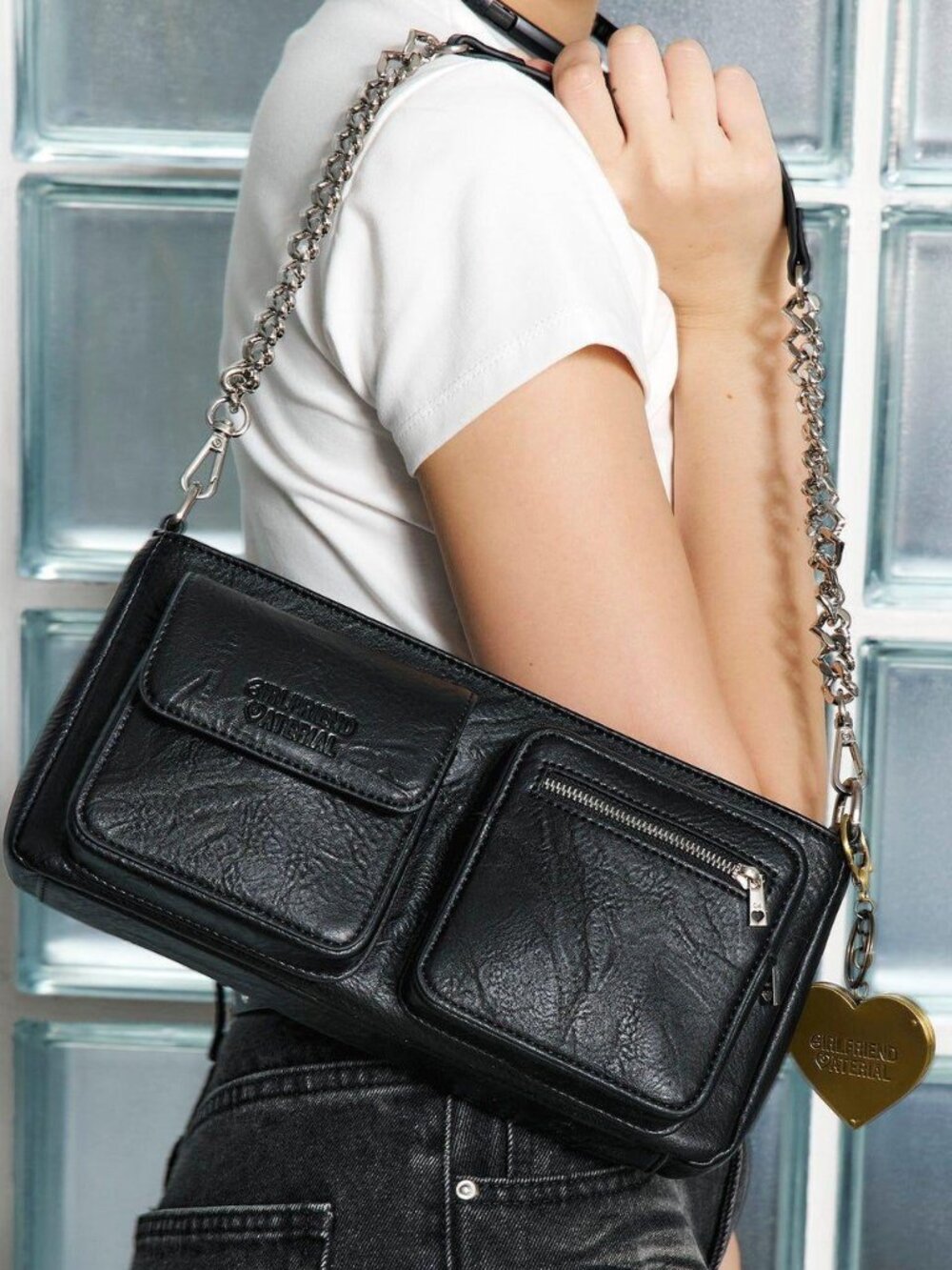 Good Totes Girlfriend Material Cargo Pochette - Black, silver hardware